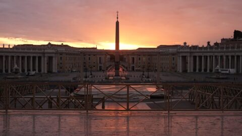 St Peter Square in Vatican City at sunrise