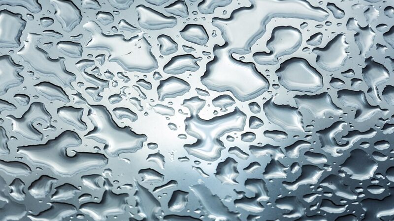 Rain droplets on glass