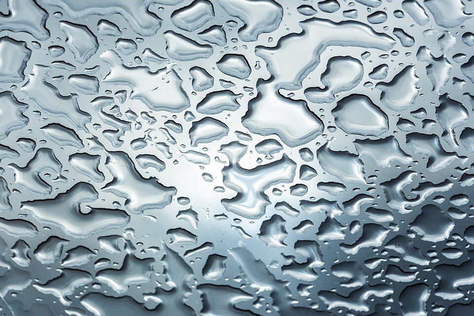 Rain droplets on glass